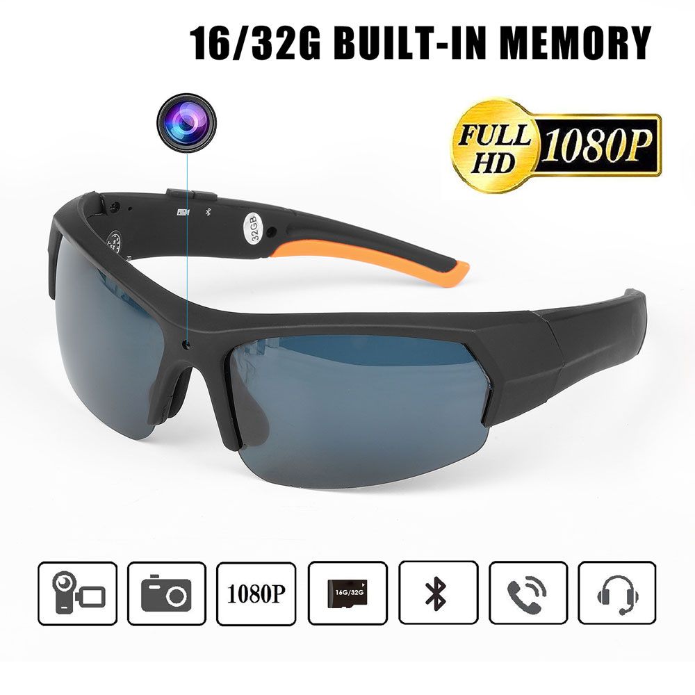 2021 Full HD 1080P Bluetooth Sunglasses Camera With MP3 Player Portable
