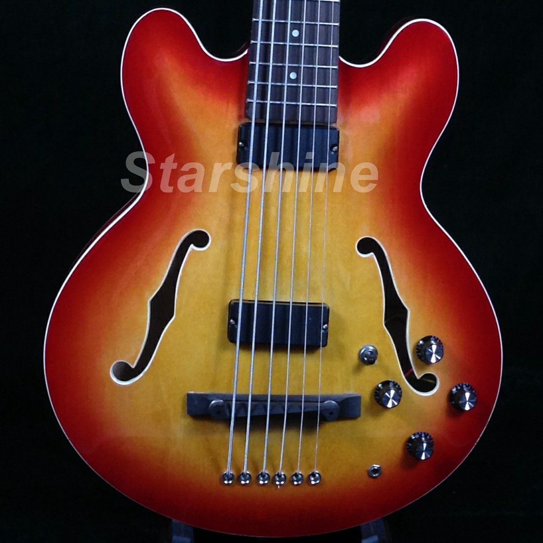 Starshine 6 Strings Semi Hollow Body Electric Bass Guitar YL6 HL10