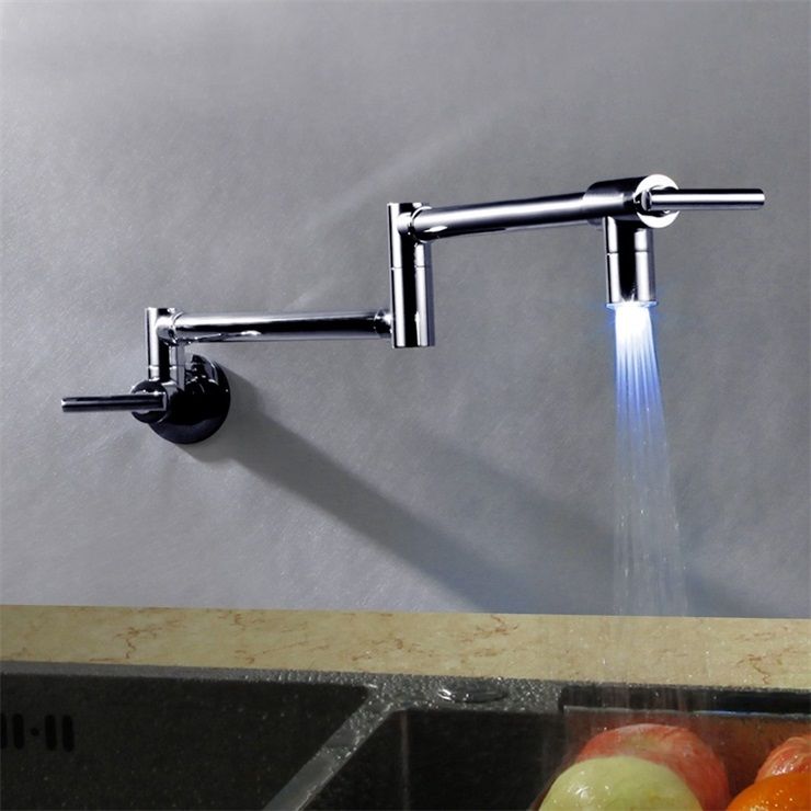 2019 Contemporary Wall Mounted Led Double Handle Swing Arm Pot