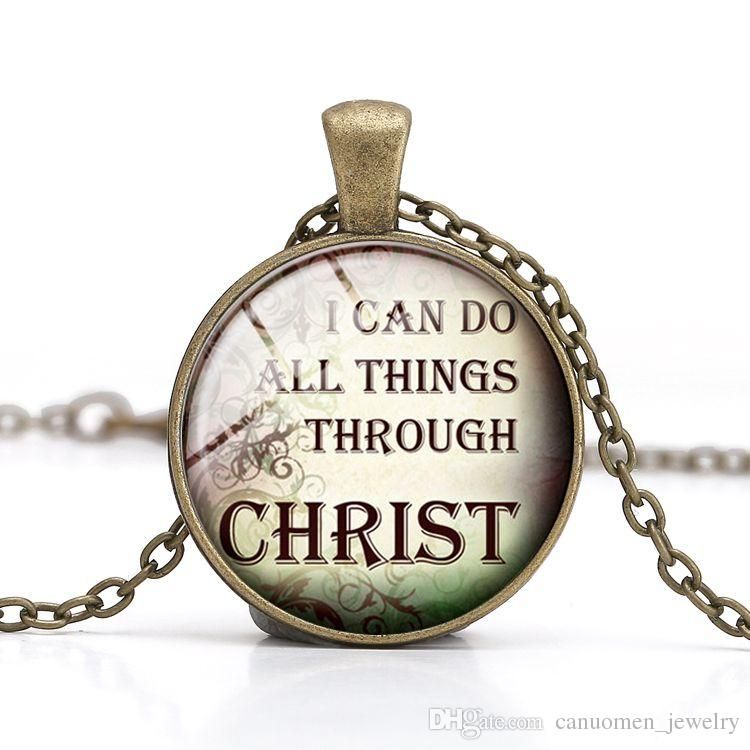 christian quotes pendant necklace jesus christ glass cabonchon