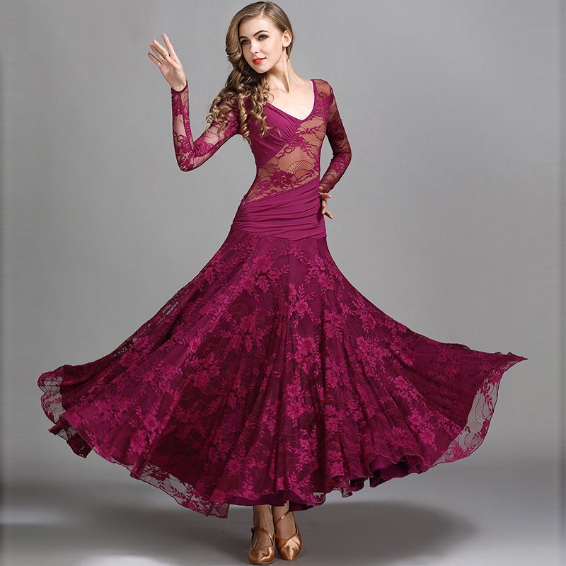 2019 New Modern Tango Full Swing Dance Dress Women S Ballroom Performance Dress National Dance Costume Waltz Dql105
