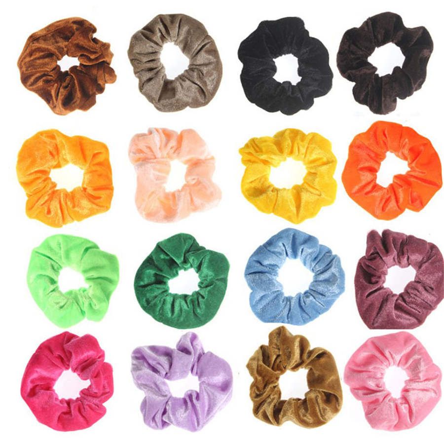 Hair Scrunchies Velvet Elastic Hair Bands Pleuche Scrunchy Ties Large