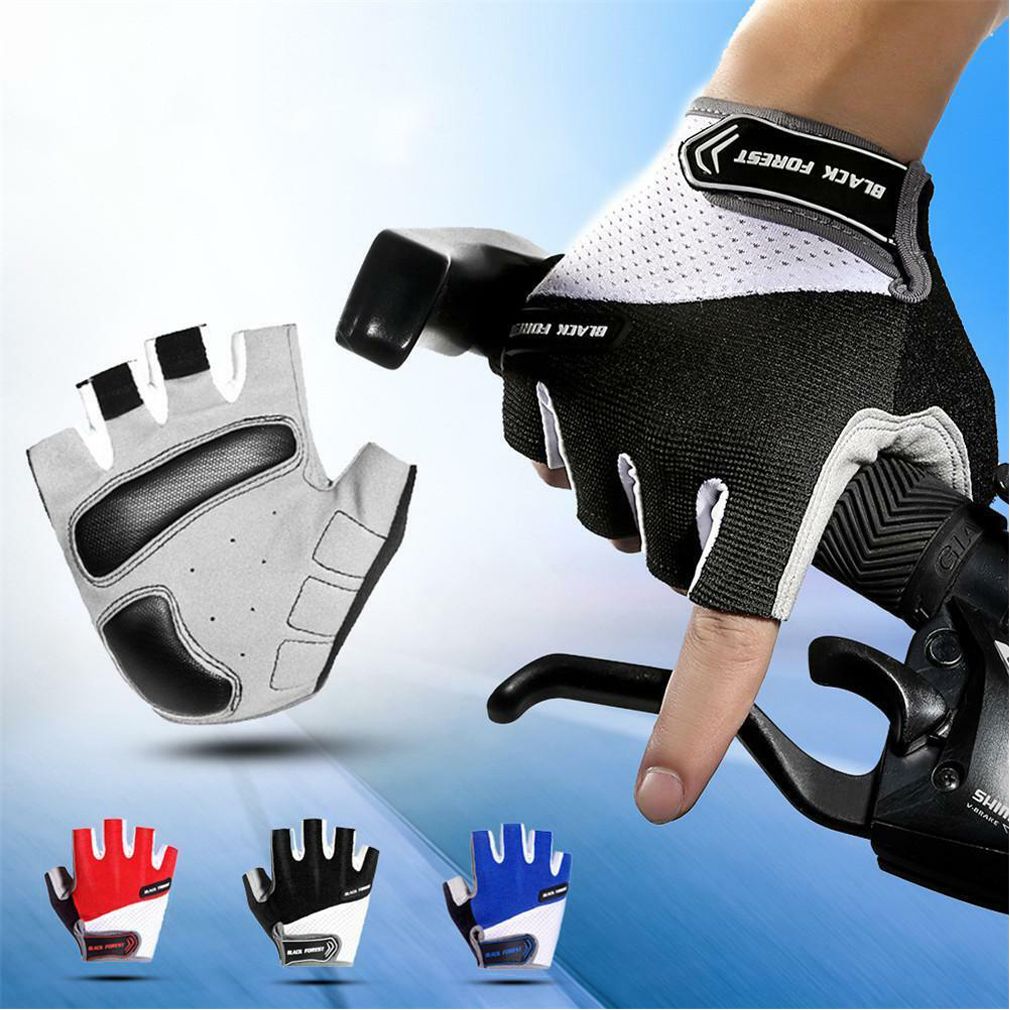 2021 Men Cycling Gloves Bike Half Finger Bicycle Gel Padded Fingerless