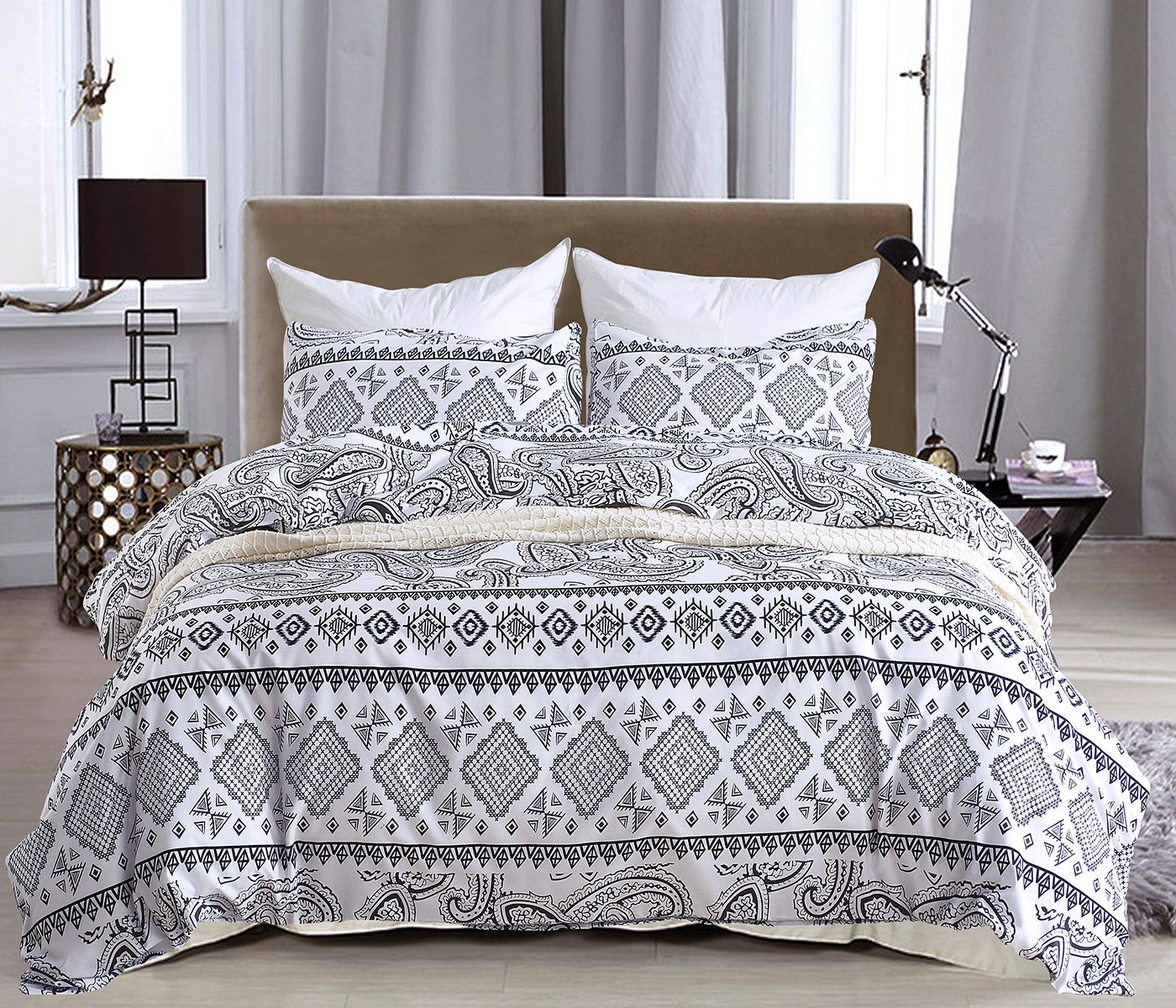 2018 lucky printed sheet king size ethnic pattern duvet cover set
