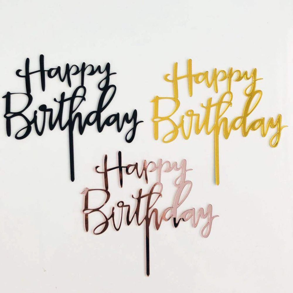 2019 Rose Gold Happy Birthday Cake Topper Aggreko Cake Flag Wedding