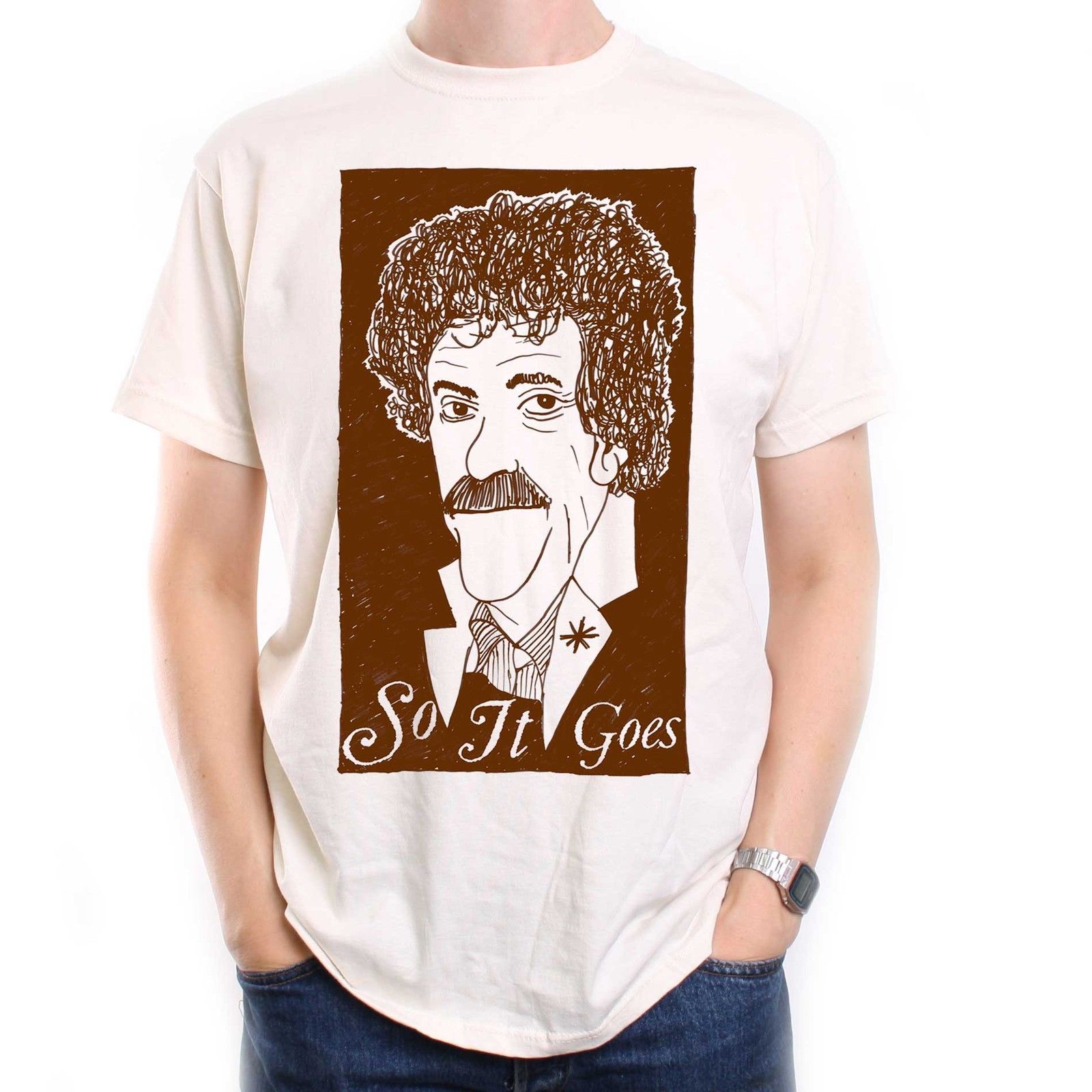 Un Tributo A Kurt Vonnegut Camiseta Retrato Sketch Culto Literario Charicature Hombres Mujeres Unisex Moda Camiseta Envío Gratis