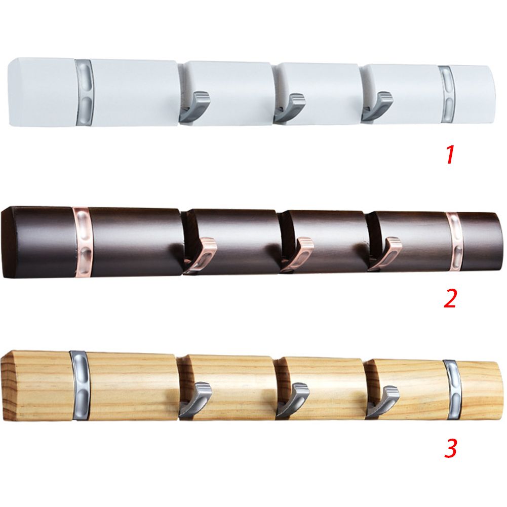 2021 Zinc Alloy Wooden Towel Hanger Wall Mount Holder Door Hook Rack
