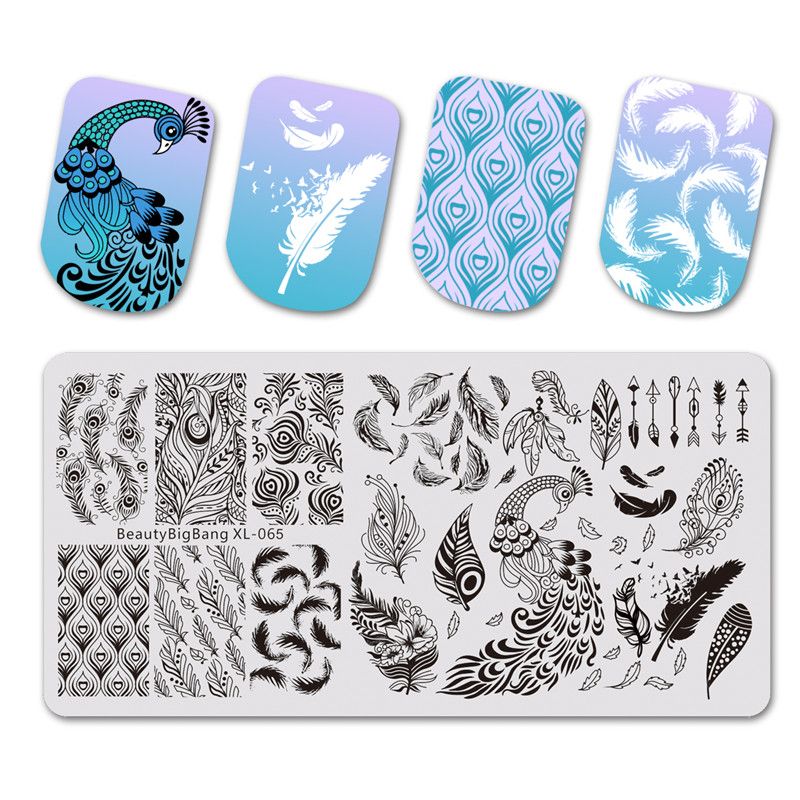 Beautybigbang 6 12cm Stamping For Nails Diy Birds Peacock Feather Beautybigbang 6 12cm Stamping For Nails Diy Birds Peacock Feather
