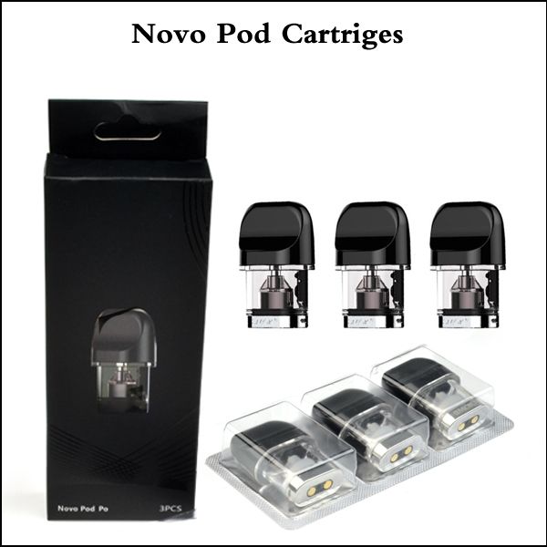 Top Quality Novo Pod Kit Vape Cartridges Replacement 2ml Refillable Empty 1 2ohm 1 5ohm Pods Cartridge For Novo Pod Vape Pen