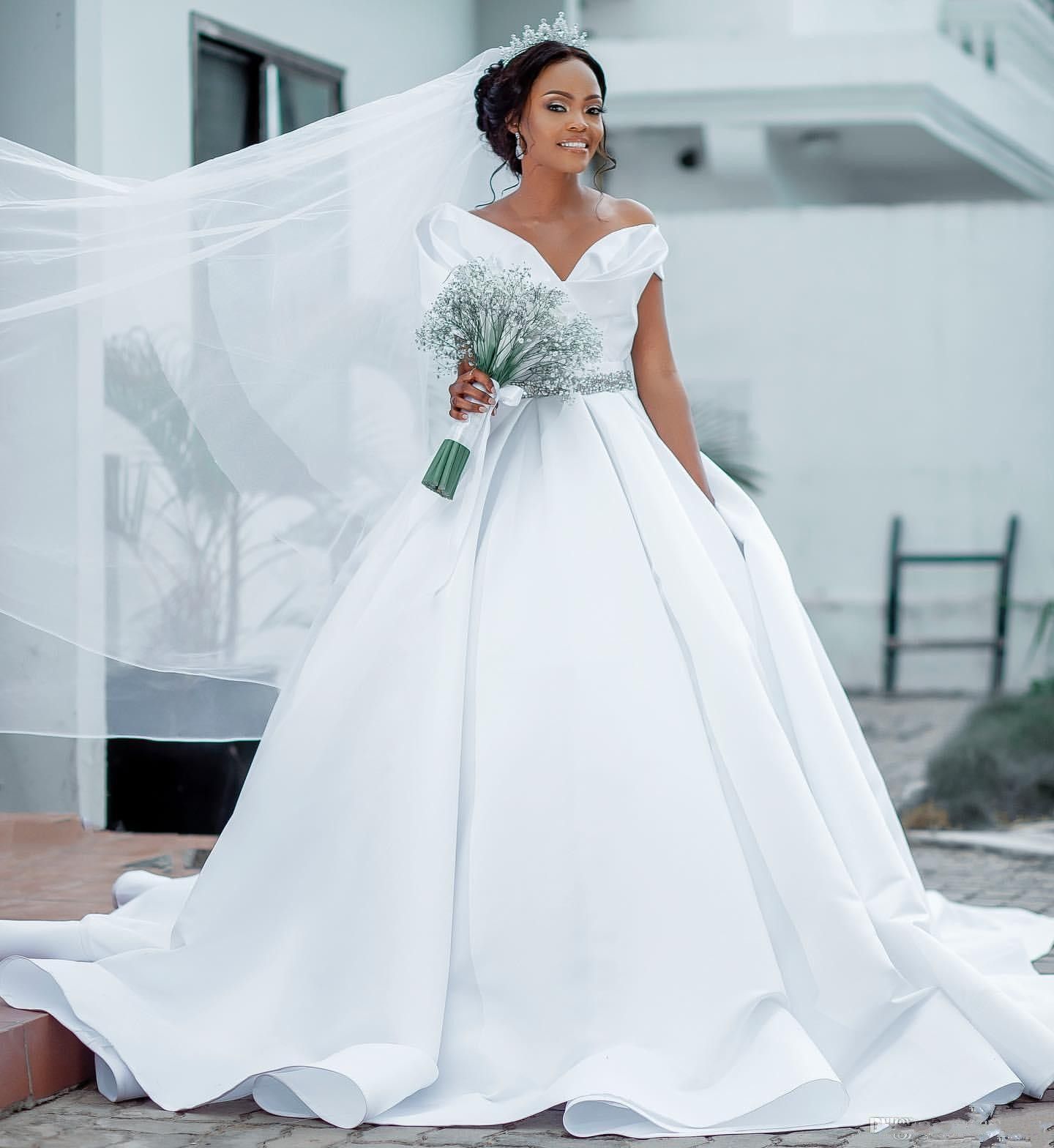 wedding ball gown satin