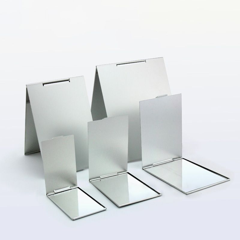 Ultra Thin Makeup Mirror Vanity Cosmetic 5 Sizes Make Up Pocket Silver Rectangle Foldable Compact Folding Mirrors
