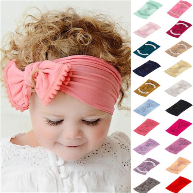 Baby Girl Headbands Turban Elastic Bow Knot Headband Baby Girl Bowknot