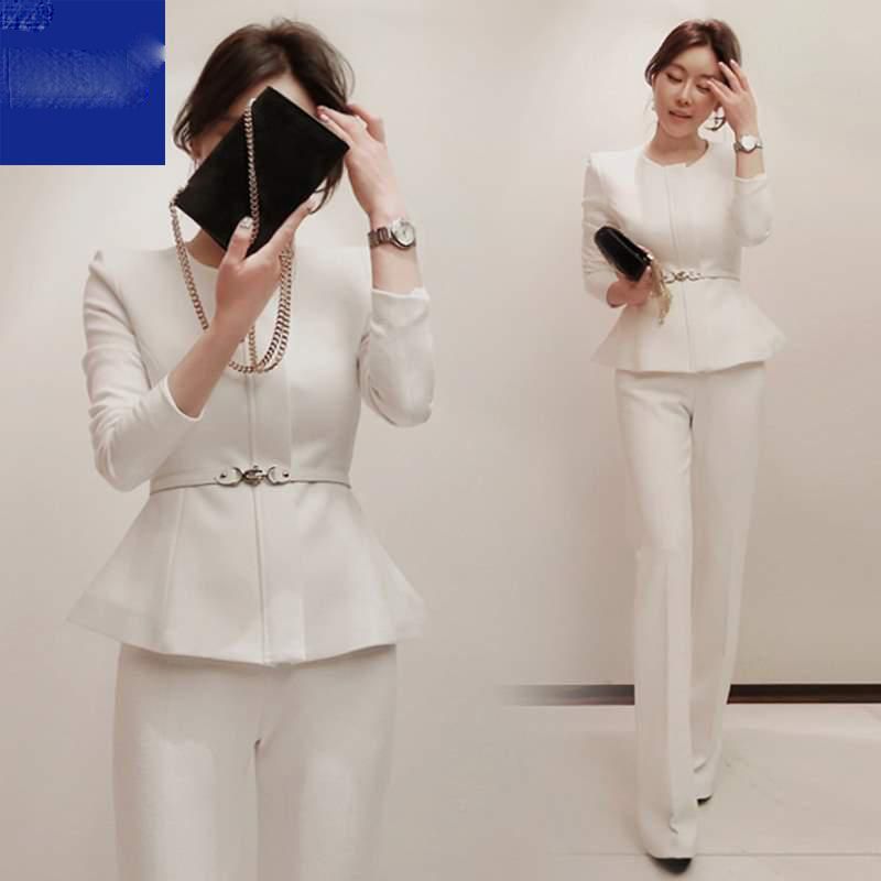 winter white pant suit