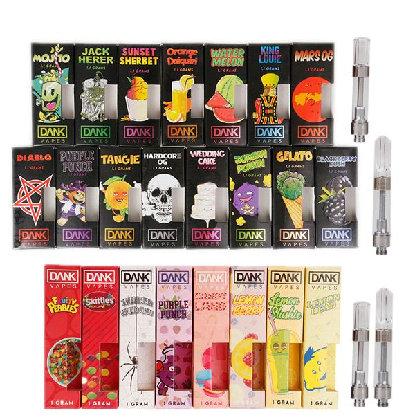 48 Flavors Dank Vapes Cartridge New Black Pack 510 Thread 1.0ml 1 Gram