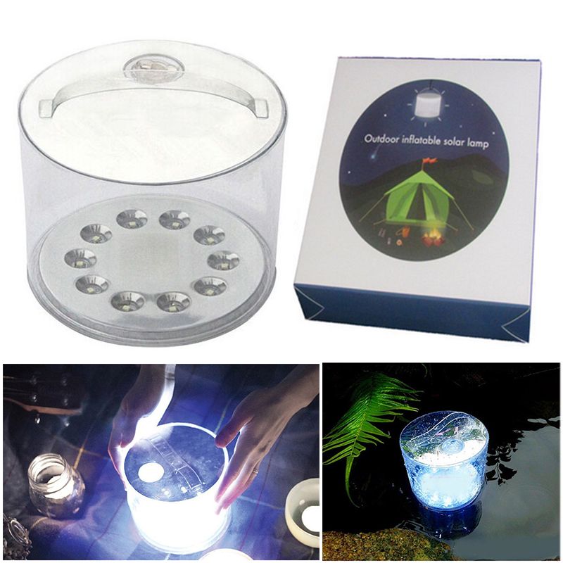 Solar Led Outdoor Lighting Inflatable 10 Lights Portable Camping Waterproof
