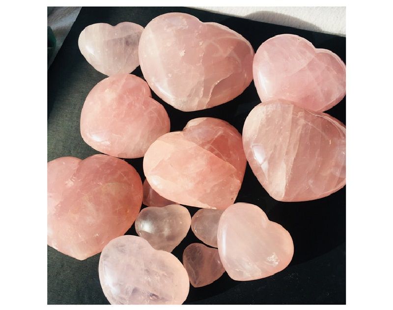 pink rose quartz heart