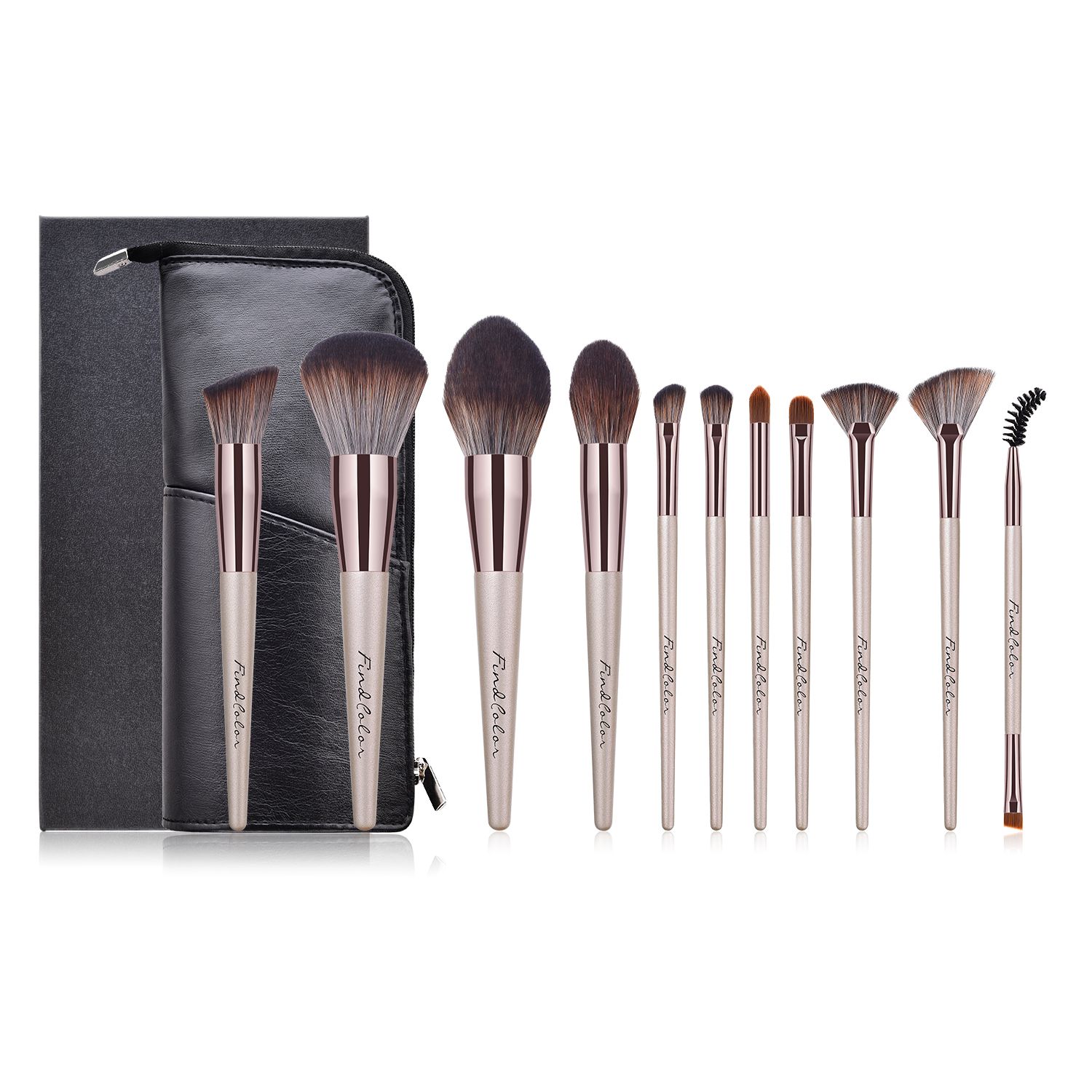 Gift Box Cosmetic Makeup Brush Set With Case Makeup Bag Cards Powder Brush Blusher Foundation