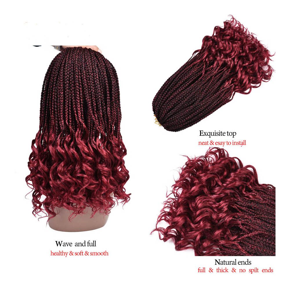 2019 18 Inch 22 Strands Crochet Box Braids With Curly Ends