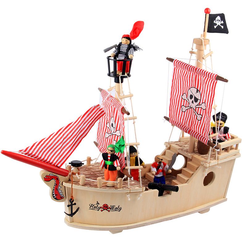 2019 Wood Toy 3d Puzzle Cool Caribbe Pirate Ship Model With Cute 2019 Wood Toy 3d Puzzle Cool Caribbe Pirate Ship Model With Cute Dolls Diy Educational Toys Boat New For Kids From Pikachu2018