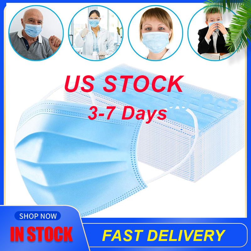2020 US Stock Masks Non Woven Fabric Disposable Face Mask Protective