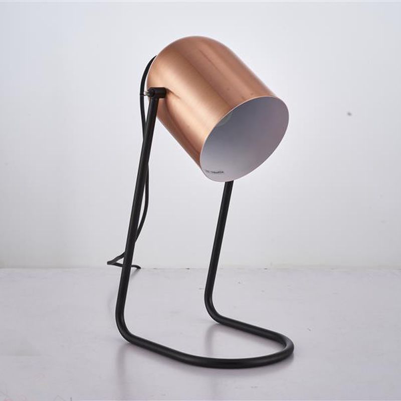 Modern Cute Small Metal Table Lamp Rotable Shade Antique Gold Bronze Copper Color Work Desk For Bedroom Office