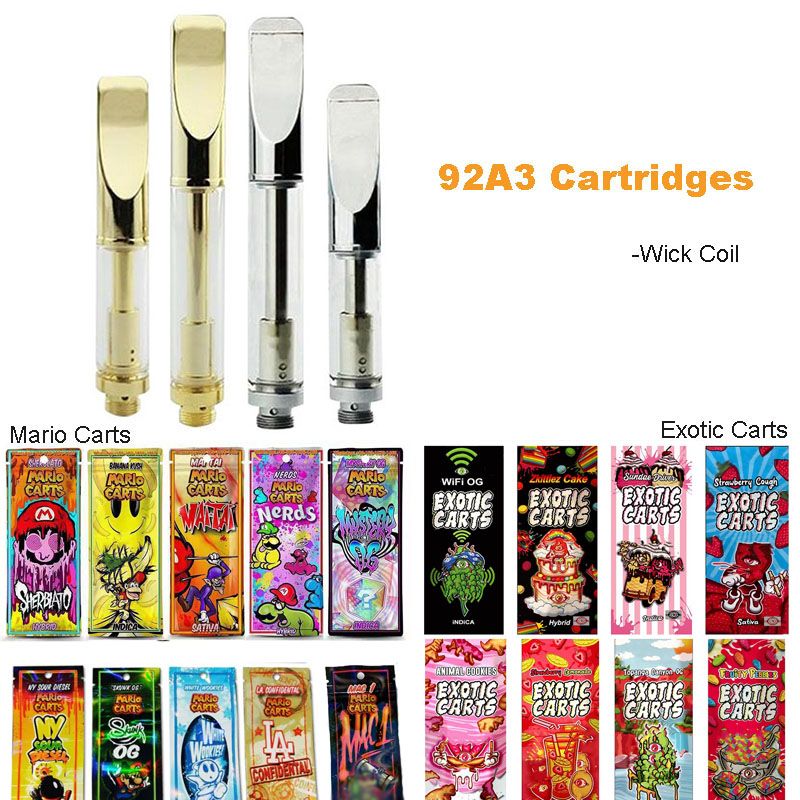 92A3 Holograms Exotic Mario Carts Empty Vape Pen Cartridges Packaging