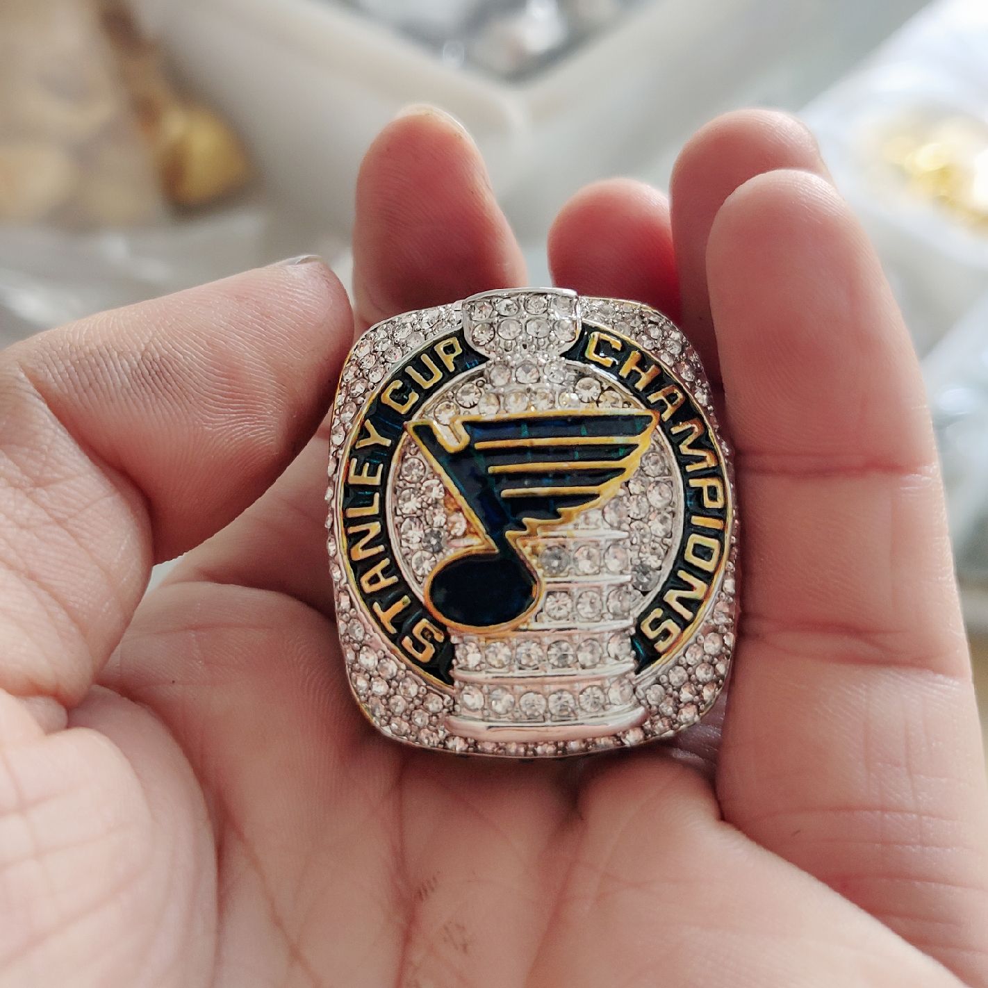2019 Wholesale 2018 2019 St.Louis Blues Championship Ring Stanley Cup Sport Fan Men Gift Drop ...