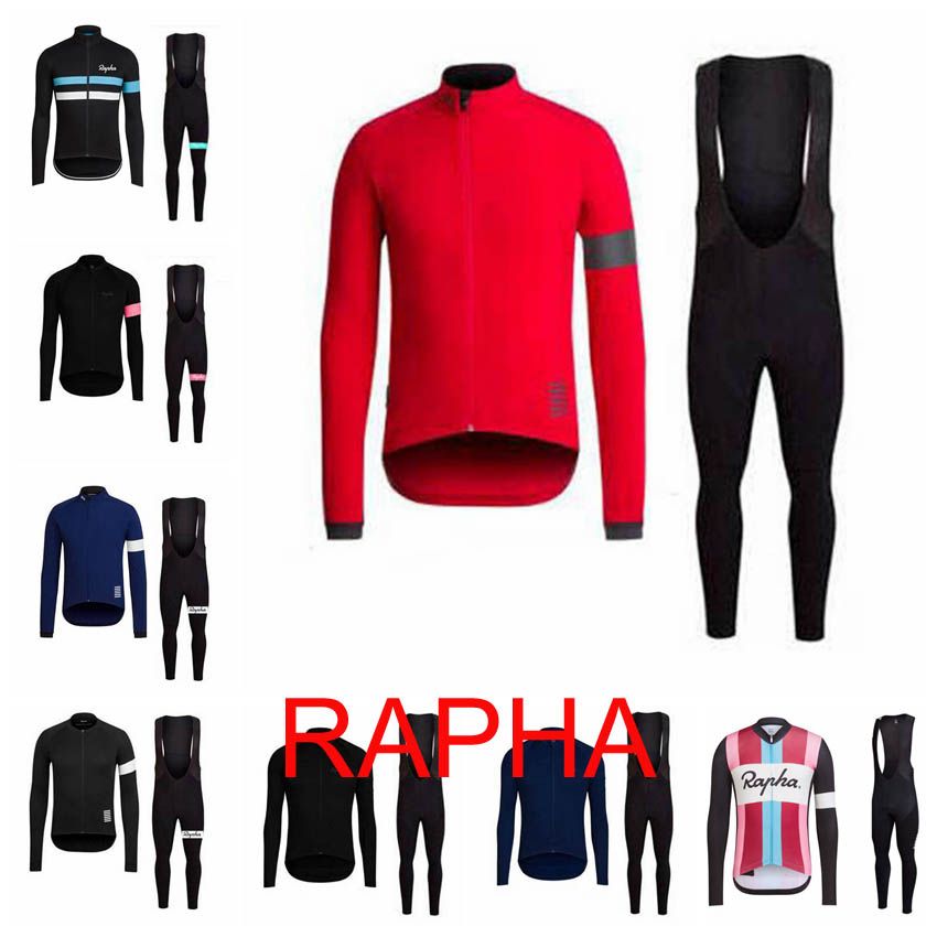 Rapha Team Cycling Long Sleeves Jersey Bib Pants Sets Spring And Autumn