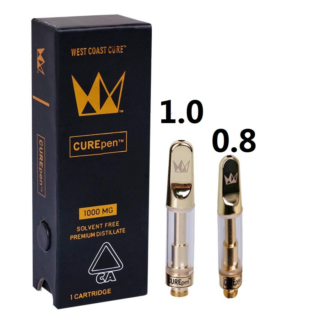 CurePEN Carts Cartridge 0.8ml 1.0ml Ceramic Coil Gold West Coast Cure