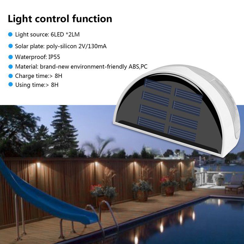2019 6 Led Wall Lighting Solar Garden Light Waterproof Fence 6 Led Wall Lighting Solar Garden Light Waterproof Jpg