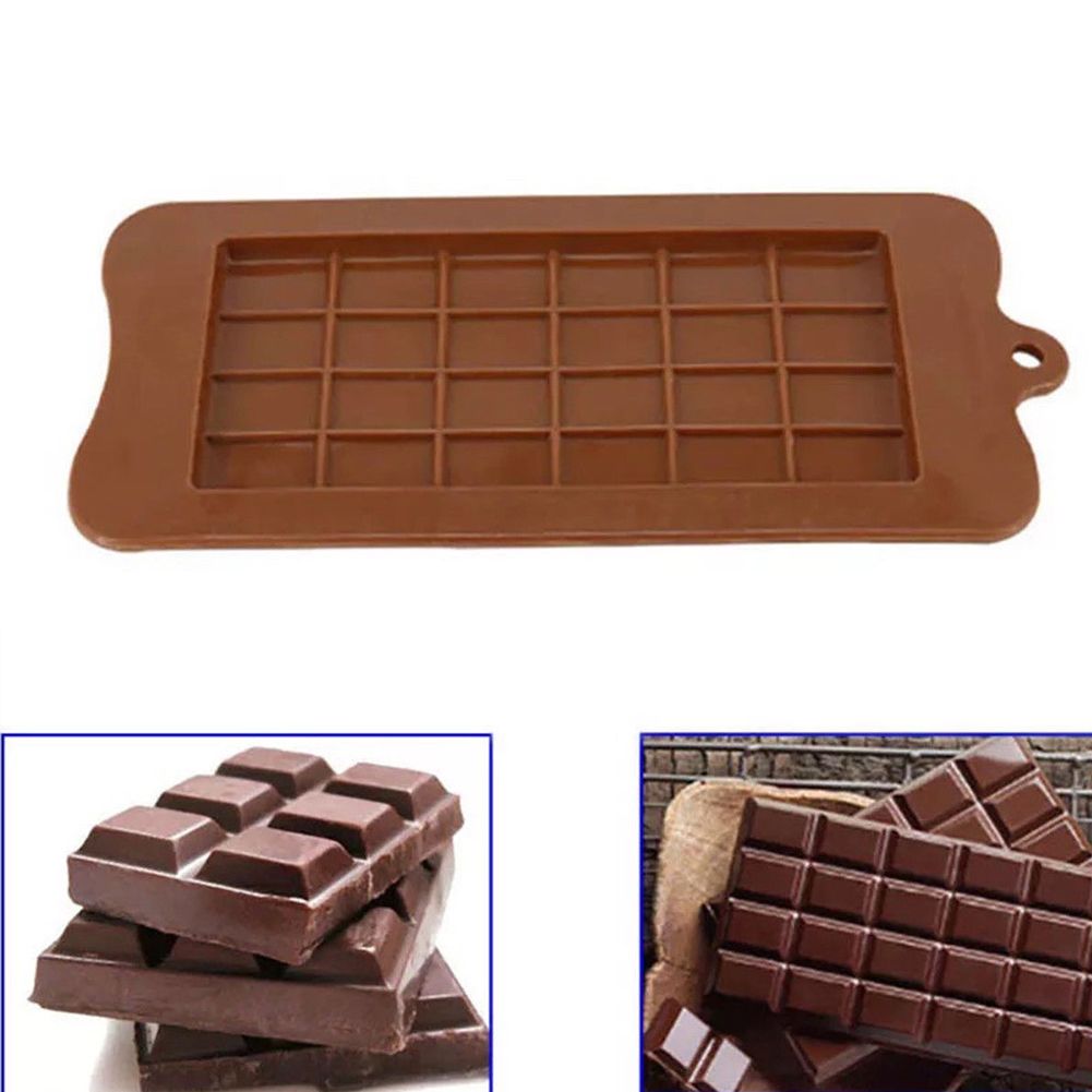 1× 3D Chocolate Mold Bar Block Heart Pattern Ice Silicone Cake Candy Bake Mould