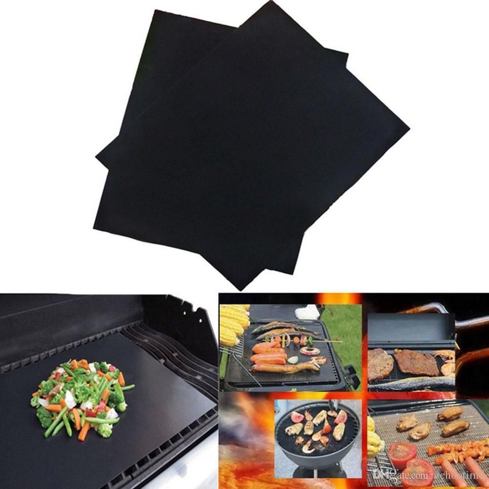 2020 100 BBQ Grill Liner Mat 33*40cm Resuable Barbecuat Heat Resistant