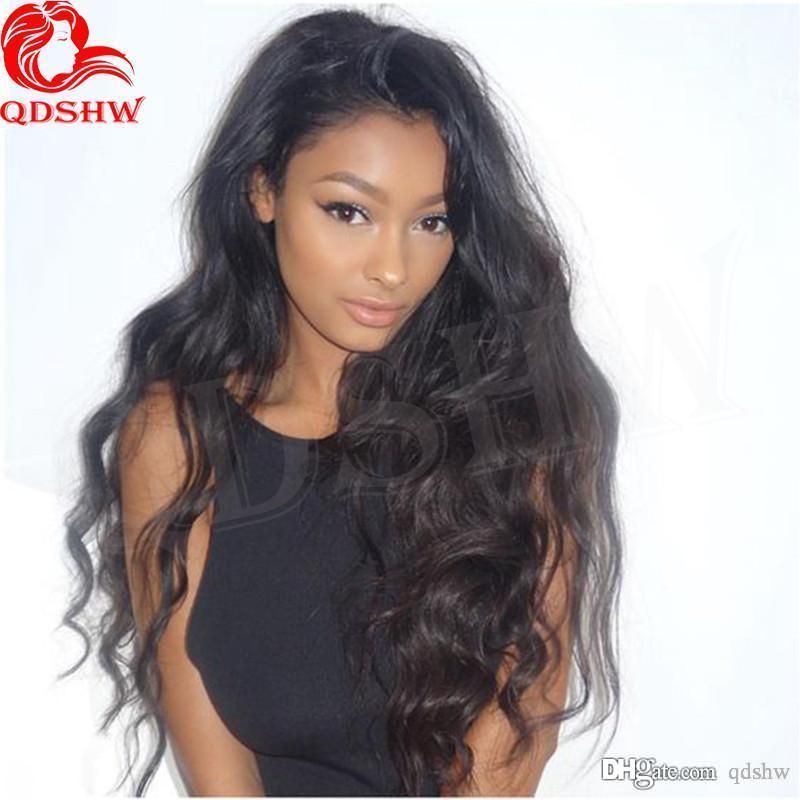 Fake Scalp Human Hair Lace Front Wigs Color Black Wet And Wavy Virgin