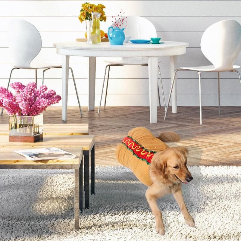 2021 XXS XXL Pet Dog Hot Dog Costume Clothes Mustard Cat Clothes Outfit
