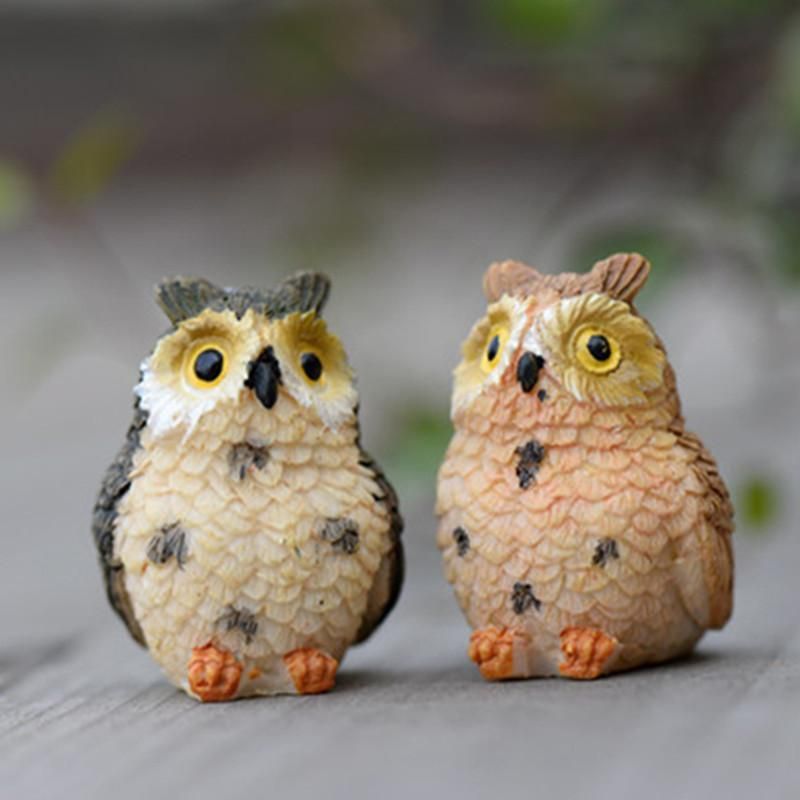 Owl Animal Figurine Ornament Crafts Home Garden Decoration