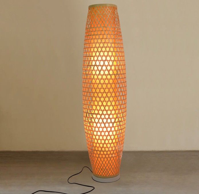Bamboo Wicker Rattan Shade Vase Floor Lamp Fixture Rustic Asian Japanese Nordic Art Light Abajur Luminaria Fitting Luminaire Llfa