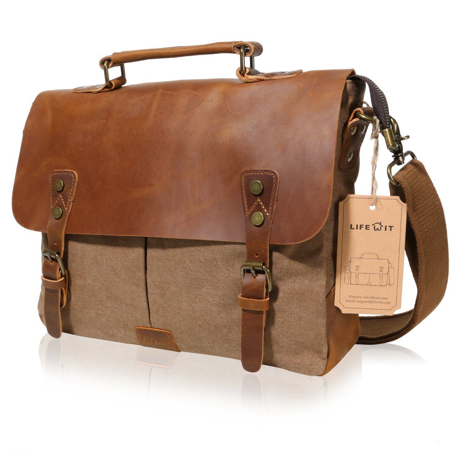 14 Messenger Bag Vintage Leather Canvas Laptop Shoulder Men 14 Messenger Bag Vintage Leather Canvas