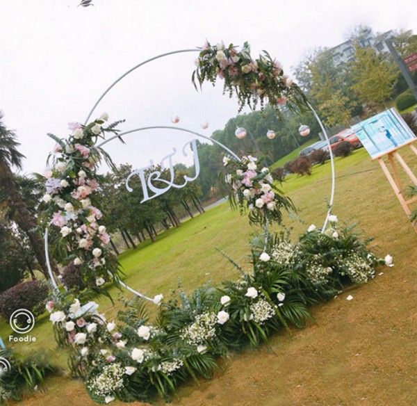 Large Size Bridal Iron Round Ring Arches Frame Background Decoration Flower Door Wedding Props