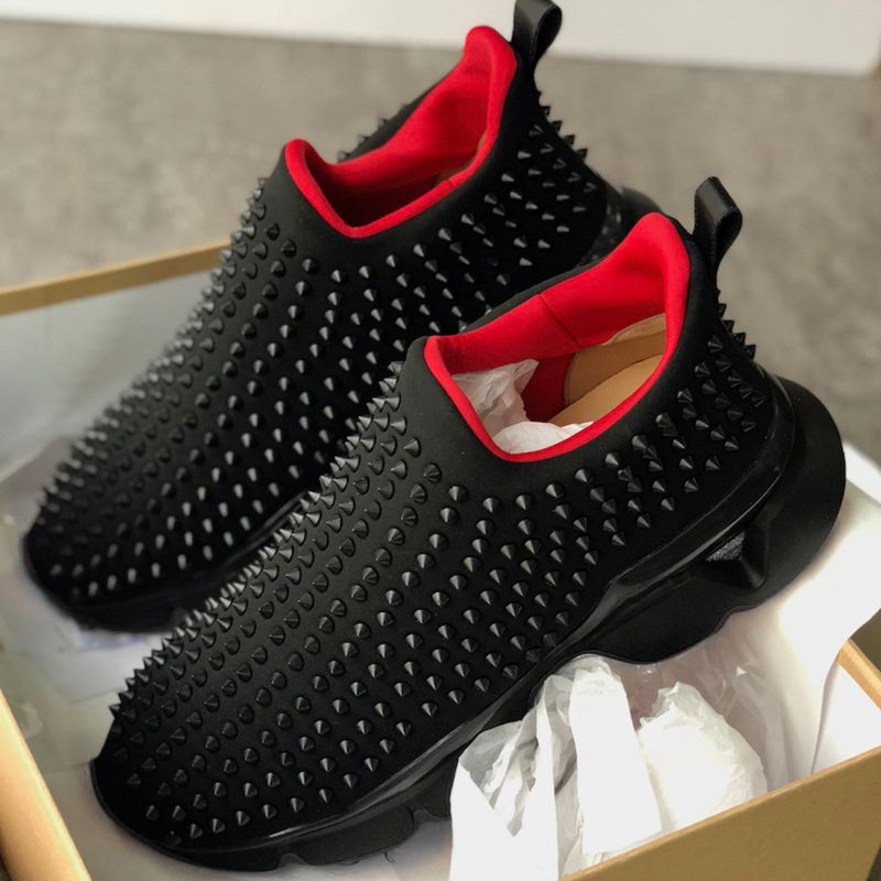 2019 Designer Shoes Spike Sock Donna Studded Spikes Sneakers Red Bottom ...