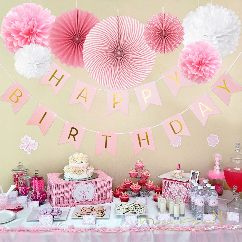 Acheter Pas Cher Nicro Diy Rose Fete Danniversaire Decoration Banniere Fleur Papier Fan Ensemble Tissu Suspendu Premier Ensemble Parti Evenement Fournitures Du 13 23 Fr Dhgate