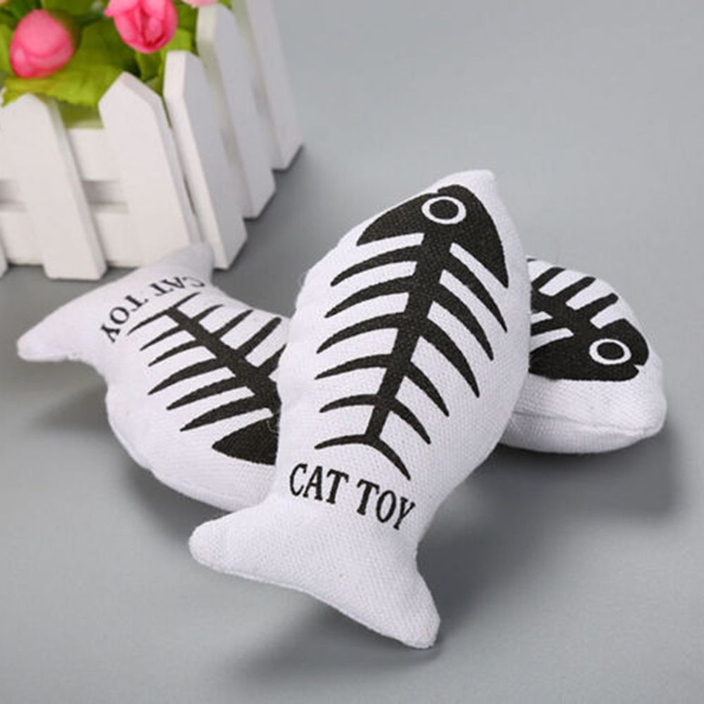 Pet Cat Toy Canvas Fish Soft Plush Creative Catnip Fish Stuffed Pillow