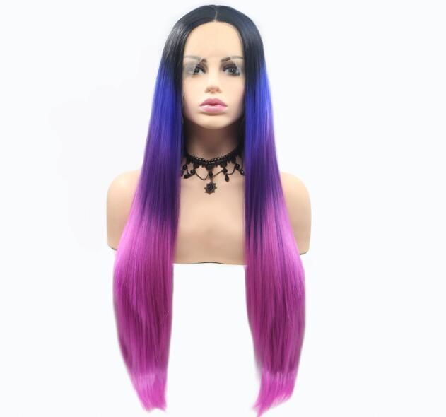 Long Straight Layered Side Part Colorfull Deep Side Part