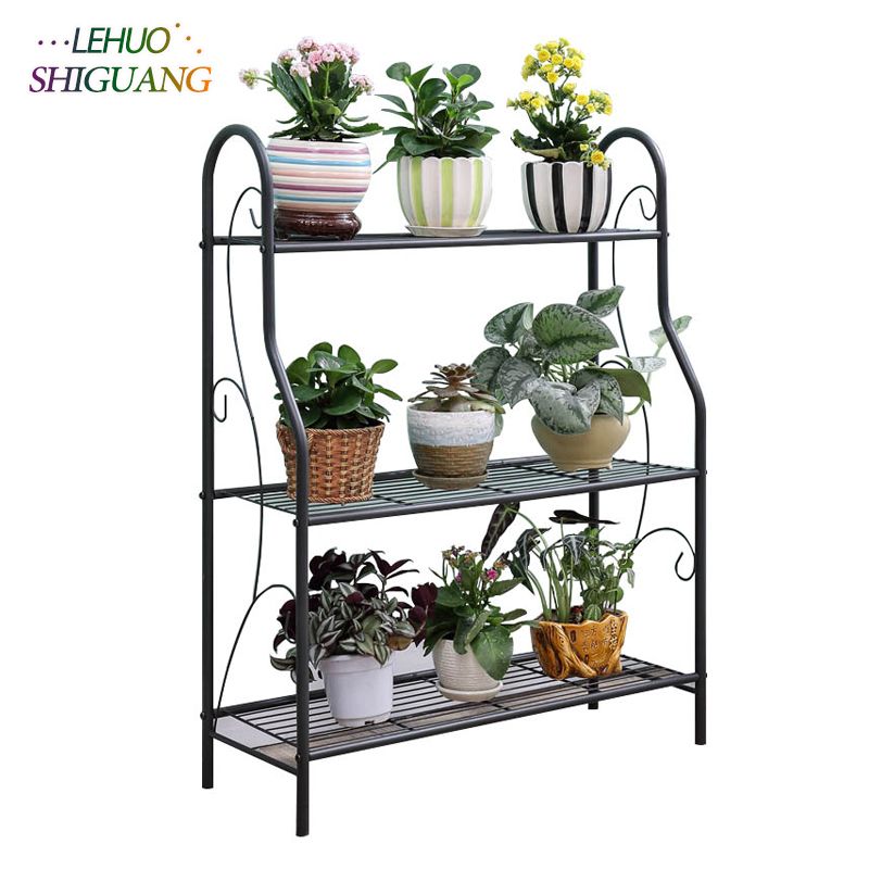 3 Layers Iron Shoe Rack Outdoor Garden Plant Shelves Storage Shelf Simple Assembly Can Be Removed Bedroom Flower Pot