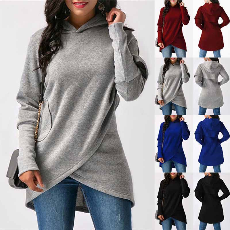 Hoodie Sweatshirt Damen Kapuzenpullover Asymmetrische Hoodie Sweatshirt Damen Kapuzenpullover Asymmetrische