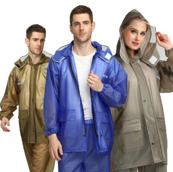 2020 Adult Thickening Riding Raincoat PVC Split Raincoat Suit Outdoor