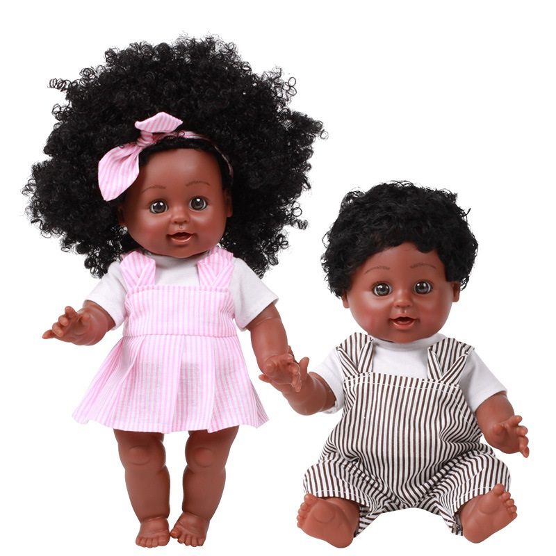African Fashion Lady Doll Kid Toy Soft Silicone Reborn Baby Realistic
