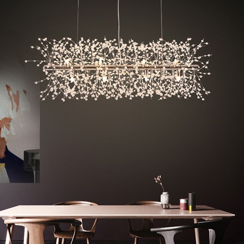 Led Modern Crystal Pendant Lights Fixture European Romantic Flower Dandelion Lamps Home Indoor Lighting Ping Mall Hotel Light