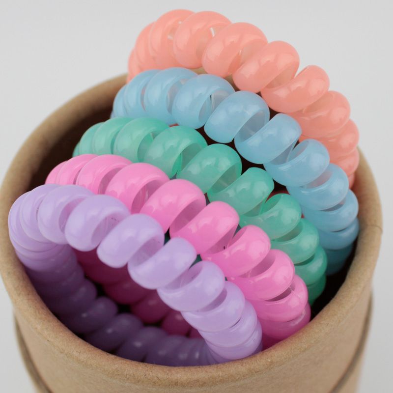 The Best 5pcs Telephone Line Elastic Hairbands Fashion Women Hair Accessories Rubber Hair Band Headwear For Girls Springs Jewelry Girl's Hair Accessories Apparel Accessories