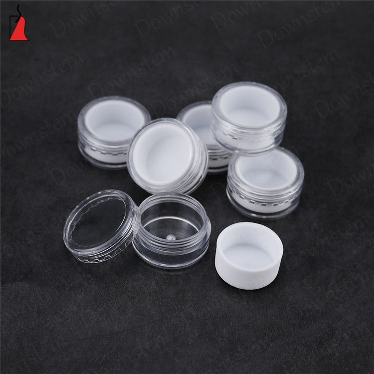 2019 Custom Round Jar Silicone Lids 5ml Food Grade Silicon Acrylic 2019 Custom Round Jar Silicone Lids 5ml Food Grade Silicon Acrylic Plastic Essential Oil Storage Container Dab Wax Vaporizer Containers From Downstem