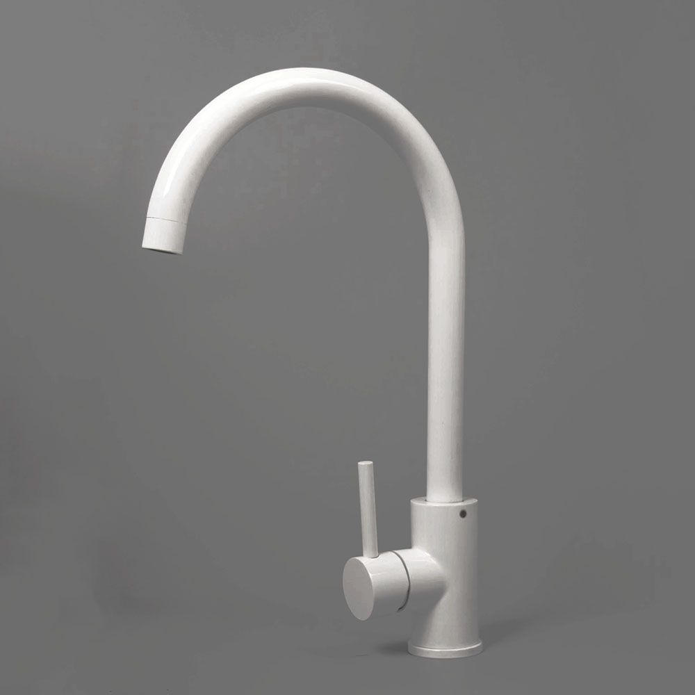 Matte Black And White Kitchen Sink Faucet Hot Cold Water Mixer Stainless Steel Material Quality Deck Mounted Tapware
